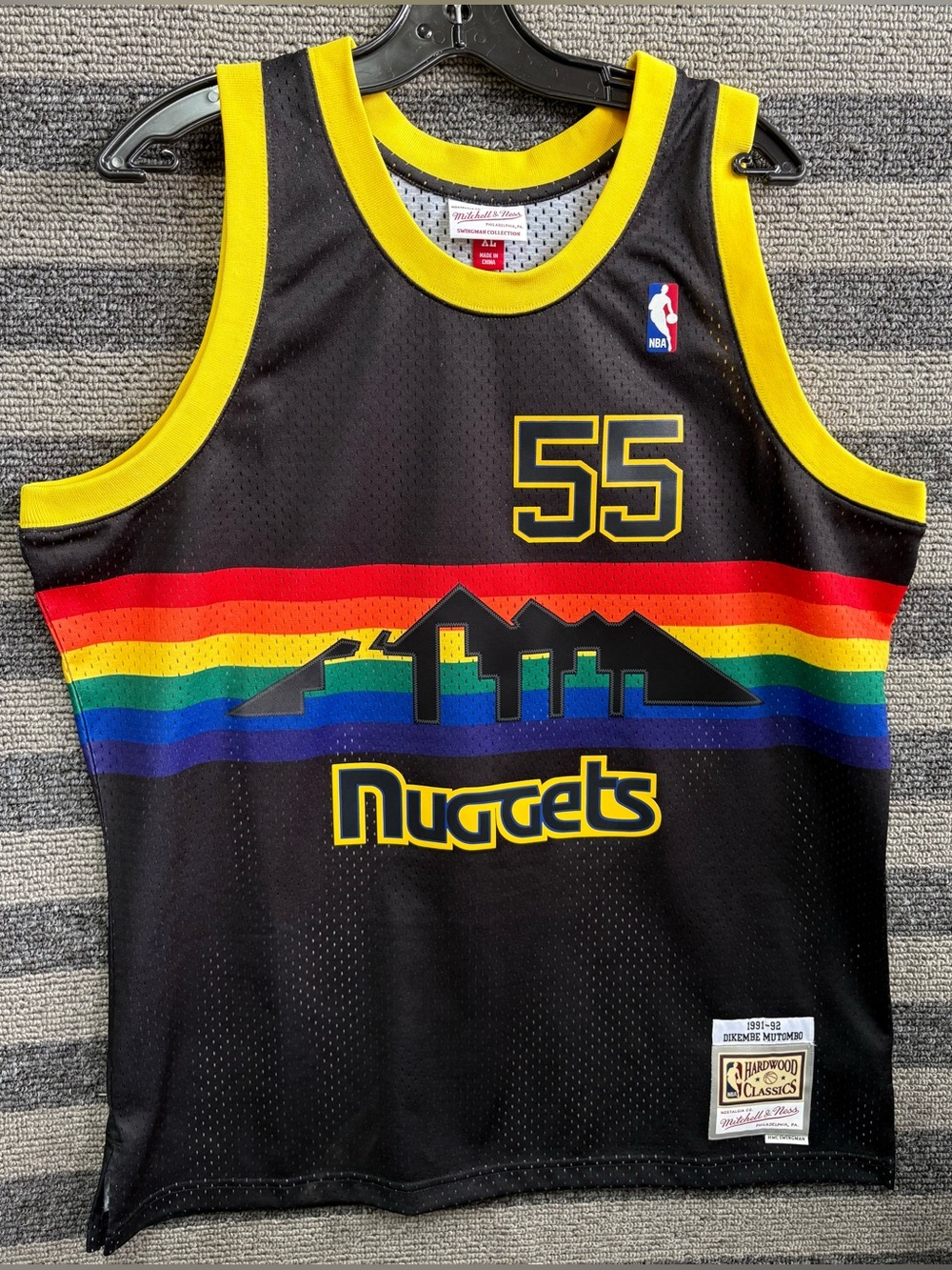 Mitchell & Ness Dikembe Mutombo Denver Nuggets Black NBA Swingman Jersey XL